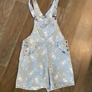 My Sanrio Denim Short Overalls Heart Pocket Girls Junior Size Medium